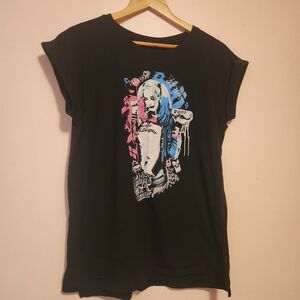 Suicide Squad Harley Quinn "Daddy's Little Monster" Black Graphic T-shirt DC L